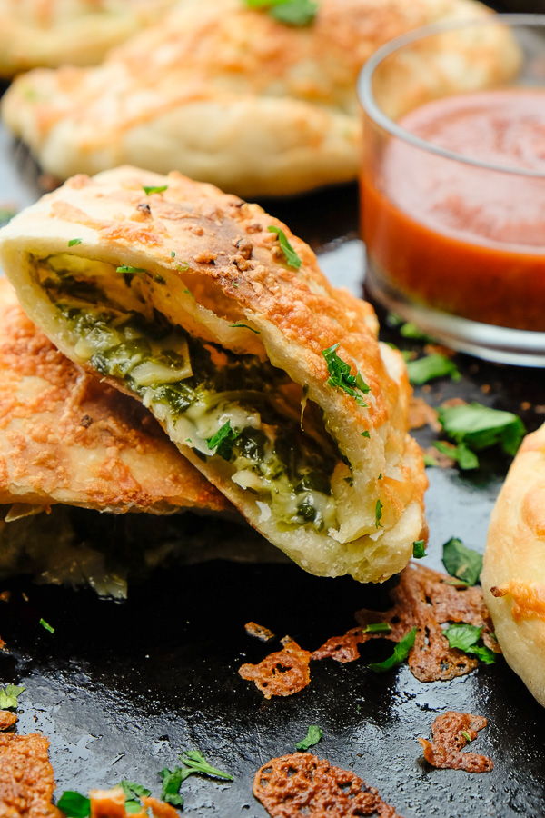 If you're looking for a great vegetarian weeknight meal, check out this Spinach Artichoke Calzone recipe on Shutterbean.com!