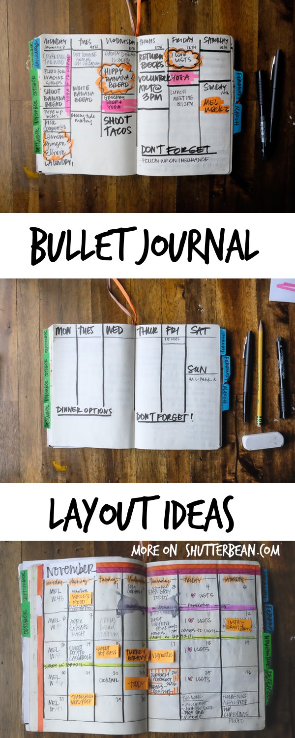 Bullet Journal Layout Ideas - see more on Shutterbean.com!