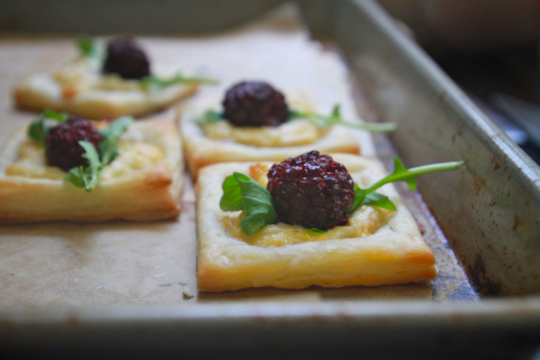 Blackberry Lemon Goat Cheese Squares