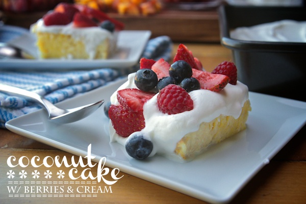 Coconut Cake with Berries & Cream