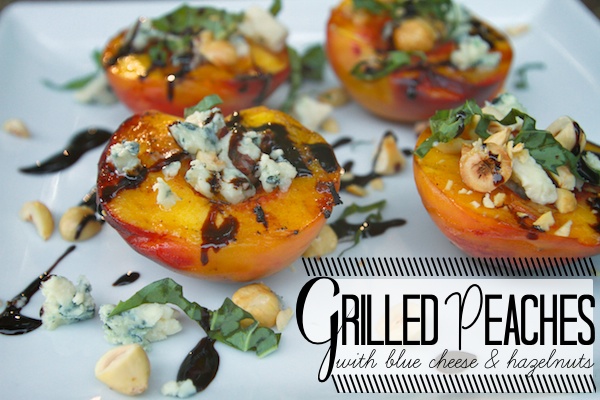 GRILLED PEACHES with BLUE CHEESE & HAZELNUTS// shutterbean