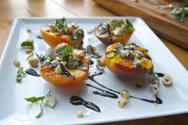 Grilled Peaches w/ Blue Cheese