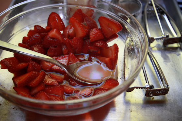 Honey Lime Strawberries with Ice Cream