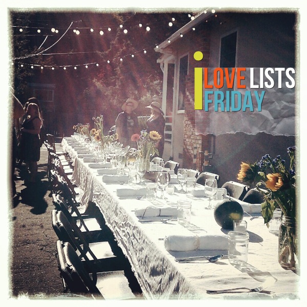 I love lists, Friday!