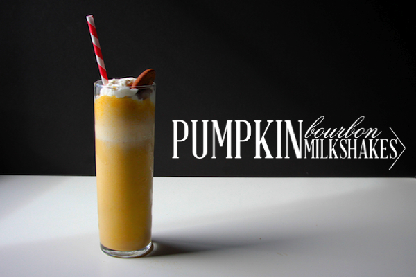 Pumpkin Bourbon Milkshakes