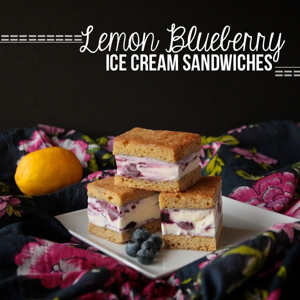Lemon Blueberry Ice Cream Sandwiches