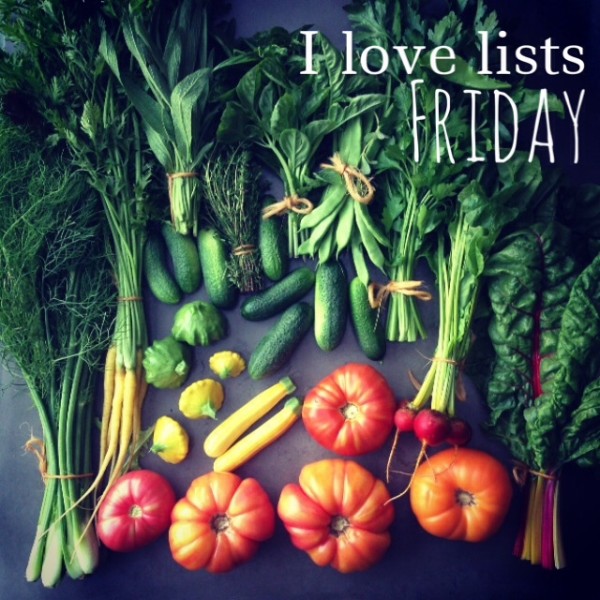 I love lists, Friday!