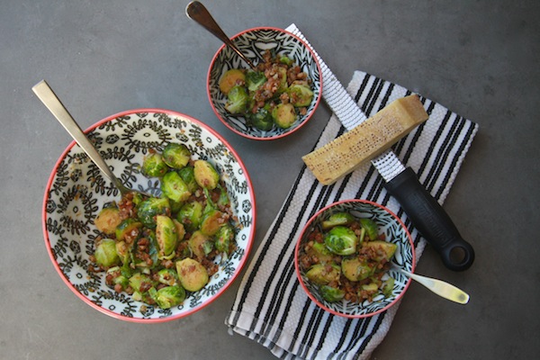 Braised Brussels Sprouts with Pancetta & Parmesan // shutterbean