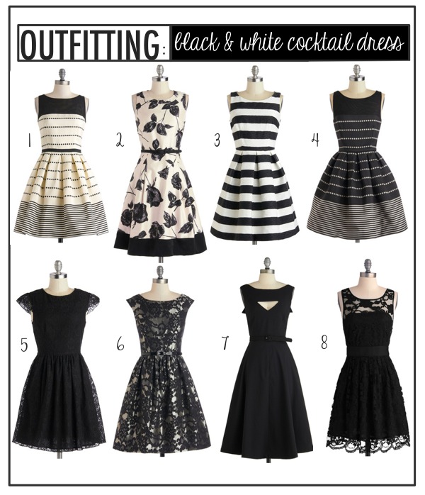 black and white party dresses