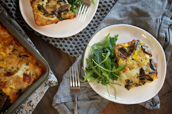 Pasta Frittata w/ Taleggio & Mushrooms