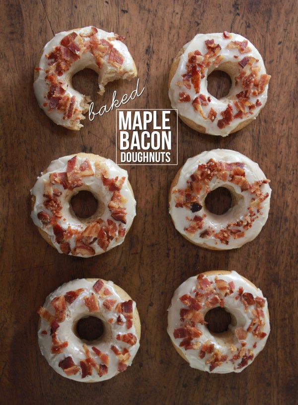 Baked Maple Bacon Doughnuts // shutterbean