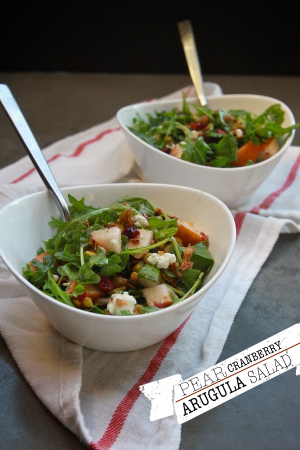 Pear Cranberry Arugula Salad