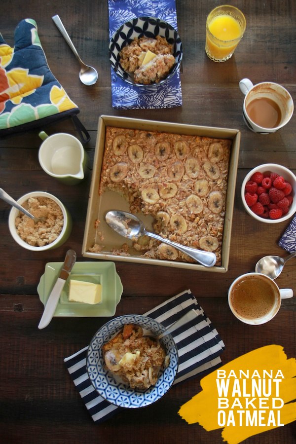 Banana Walnut Baked Oatmeal // shutterbean