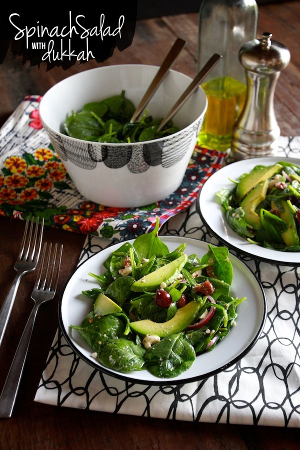 Spinach Salad with Dukkah