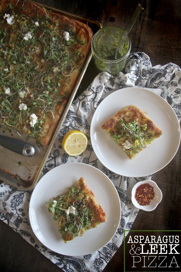 Asparagus Leek Pizza