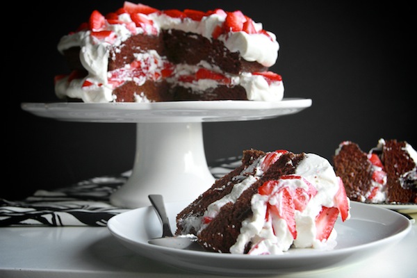 Chocolate Cake with Strawberries & Cream // shutterbean