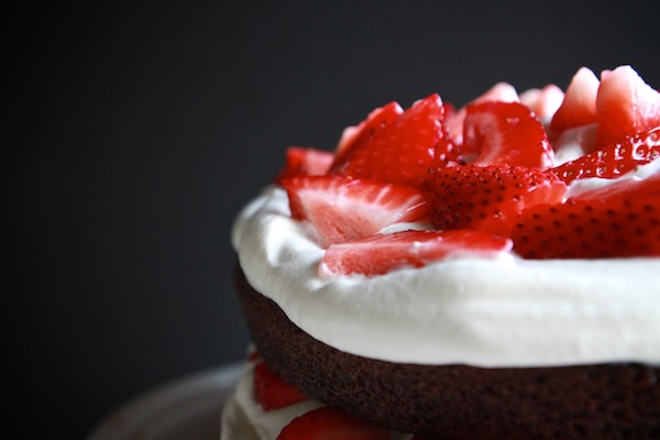 Chocolate Cake with Strawberries & Cream // shutterbean