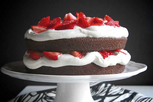 Chocolate Cake with Strawberries & Cream // shutterbean