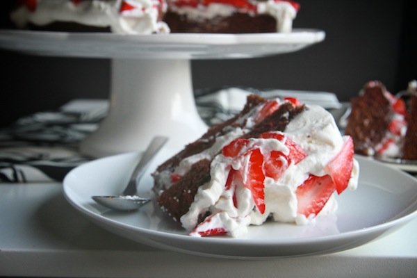 Chocolate Cake with Strawberries & Cream // shutterbean