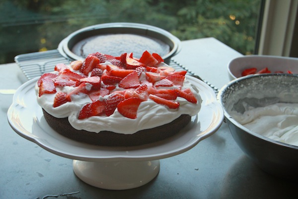 Chocolate Cake with Strawberries & Cream // shutterbean