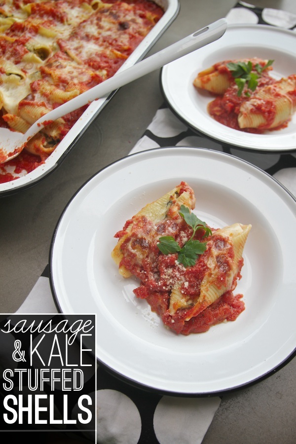 Sausage & Kale Stuffed Shells // shutterbean