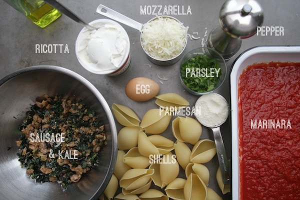 Sausage & Kale Stuffed Shells // shutterbean