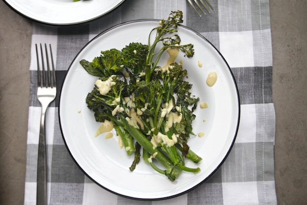 Roasted Broccolini with Lemon Tahini // shutterbean