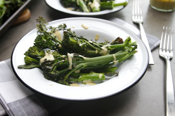 Roasted Broccolini with Lemon Tahini // shutterbean