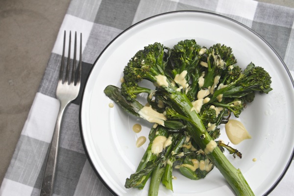 Roasted Broccolini with Lemon Tahini // shutterbean