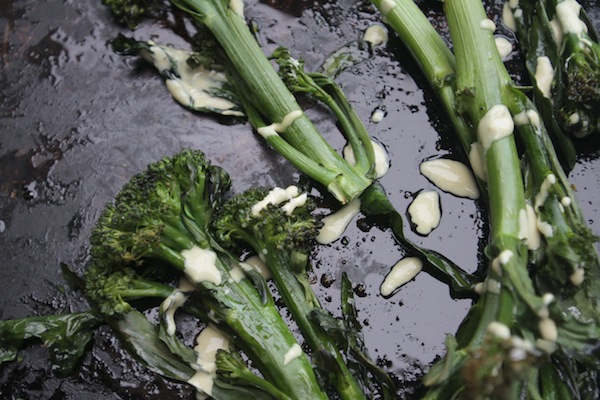 Roasted Broccolini with Lemon Tahini // shutterbean