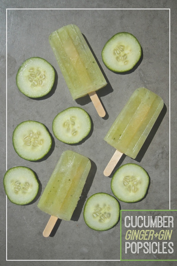 Cucumber Ginger Gin Popsicles