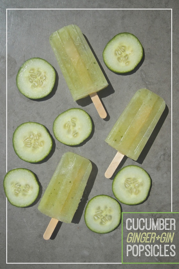 Cucumber Ginger Gin Popsicles // shutterbean