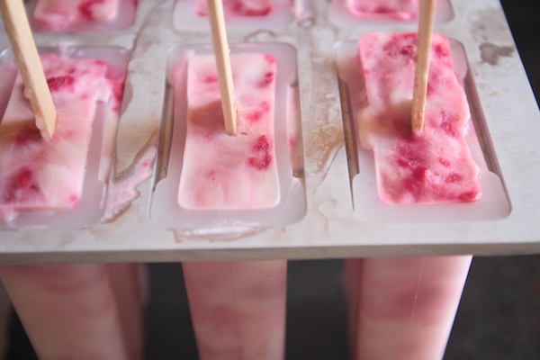 Raspberry Lemon Yogurt Popsicles // shutterbean 