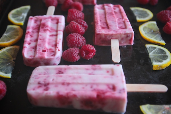 Raspberry Lemon Yogurt Popsicles // shutterbean 