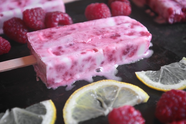 Raspberry Lemon Yogurt Popsicles // shutterbean 