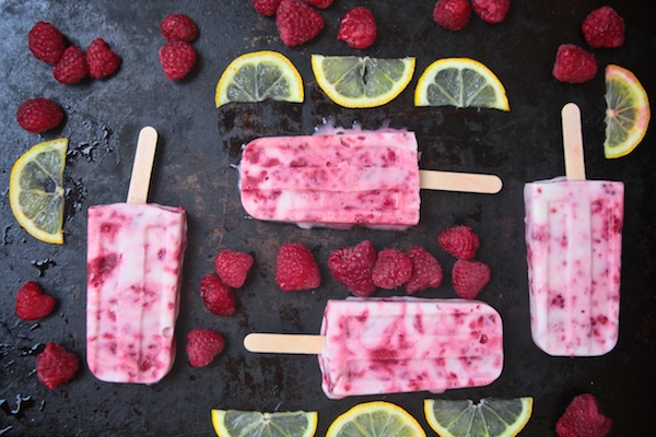 Raspberry Lemon Yogurt Popsicles // shutterbean 