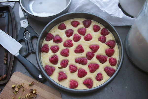 Lemon Cake with Raspberries & Pistachios // shutterebean