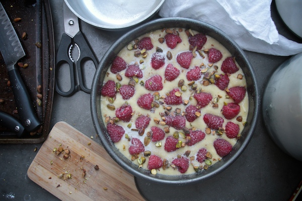 Lemon Cake with Raspberries & Pistachios // shutterebean