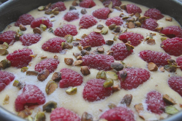 Lemon Cake with Raspberries & Pistachios // shutterebean