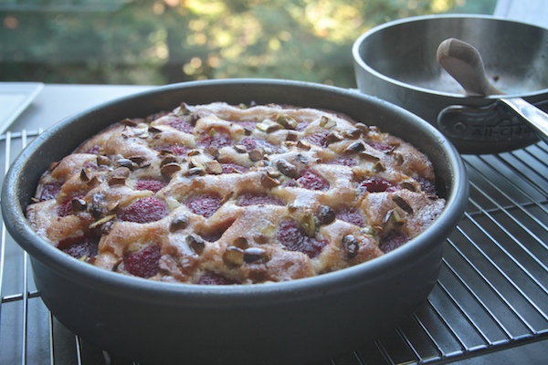 Lemon Cake with Raspberries & Pistachios // shutterebean