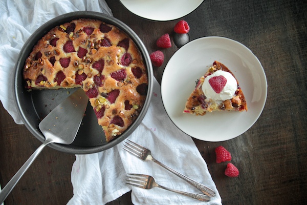 Lemon Cake with Raspberries & Pistachios // shutterebean