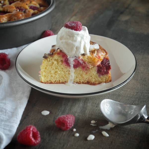 Lemon Cake with Raspberries & Pistachios // shutterebean