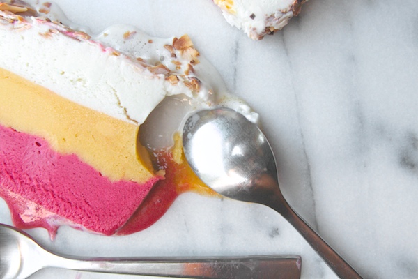 Raspberry Mango Ice Cream Cake // shutterbean