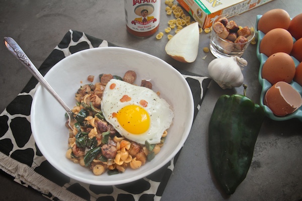 Breakfast Sausage + Poblano Mac & Cheese // shutterbean