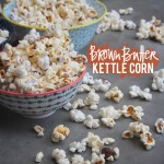 Brown Butter Kettle Corn makes an amazing snack. Fiond the recipe on Shutterbean.com