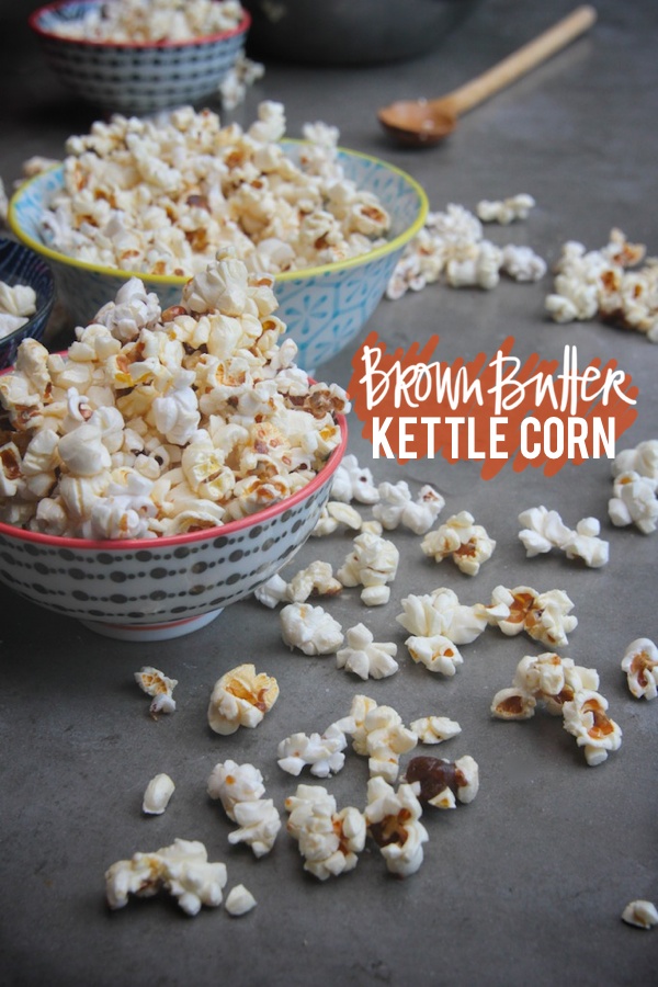 Brown Butter Kettle Corn makes an amazing snack. Fiond the recipe on Shutterbean.com