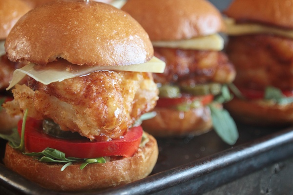 Honey Mustard Fried Chicken Sliders // shutterbean