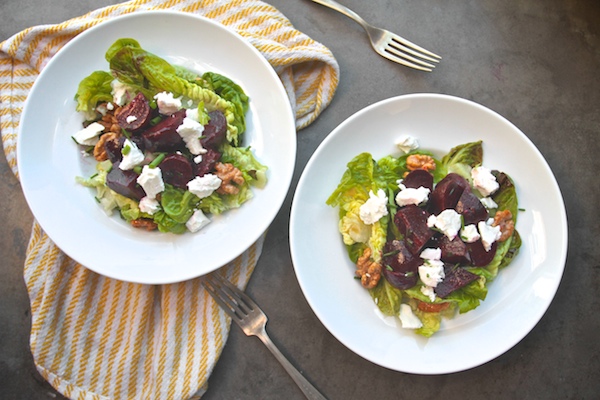 Little Gem Lettuce Salad with Beets & Walnuts // shutterbean