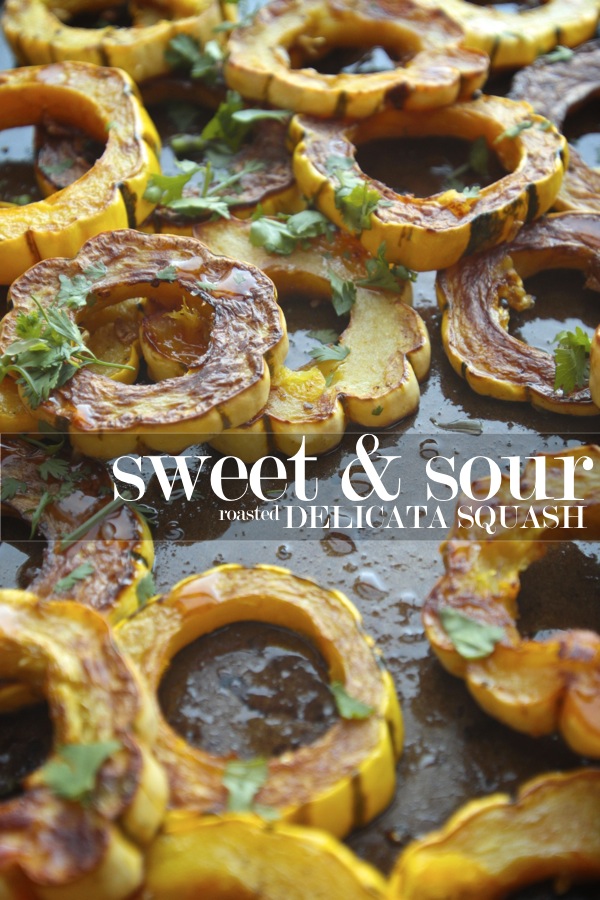 Sweet & Sour Roasted Delicata Squash