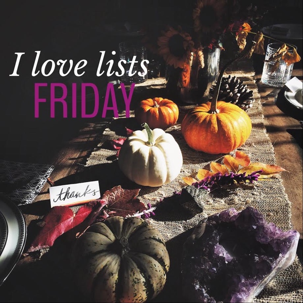 I LOVE LISTS FRIDAY